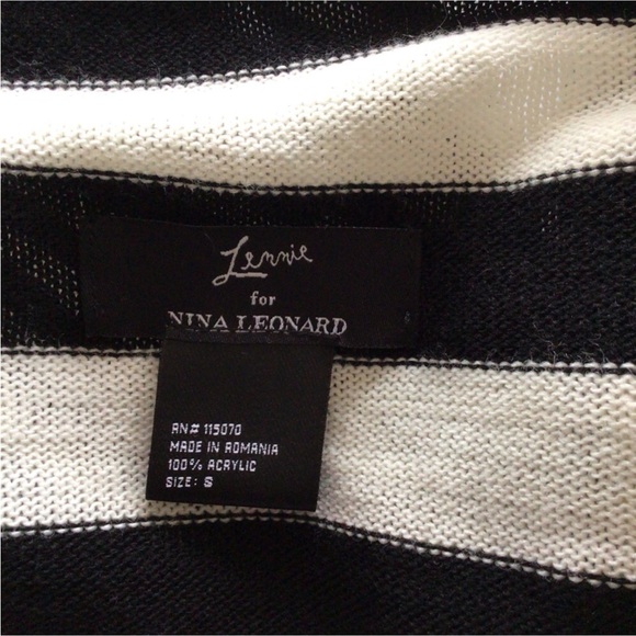 NINA LEONARD BLACK WHITE CARDIGAN SIZE SMALL - Picture 10 of 12